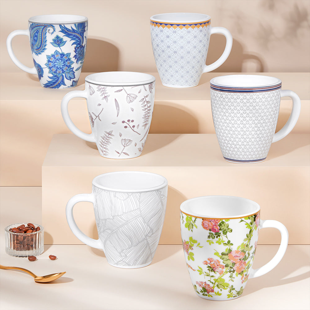 Larah By Borosil Ivy Mug Set, 390 ml 390 ml x 2