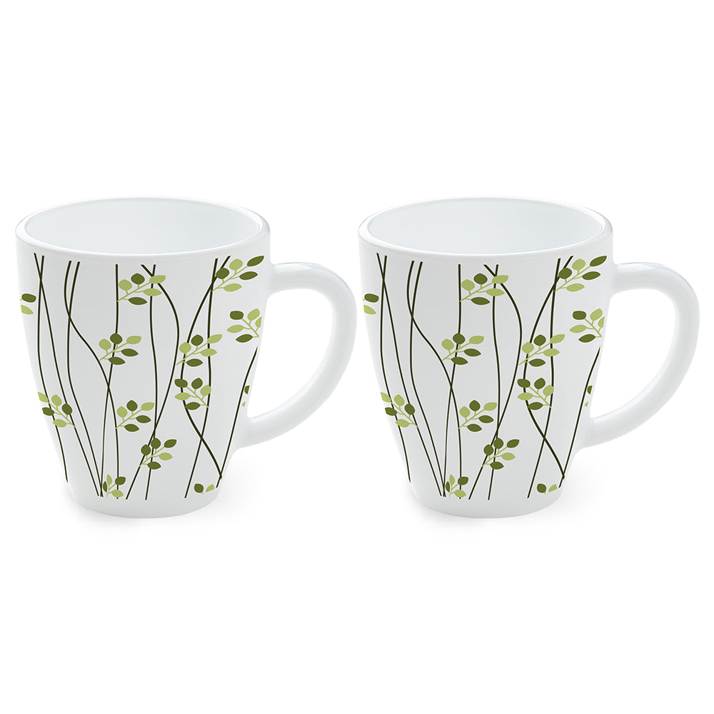 Larah Leafline Green Opalware Mug Set