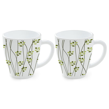 Larah Leafline Green Opalware Mug Set