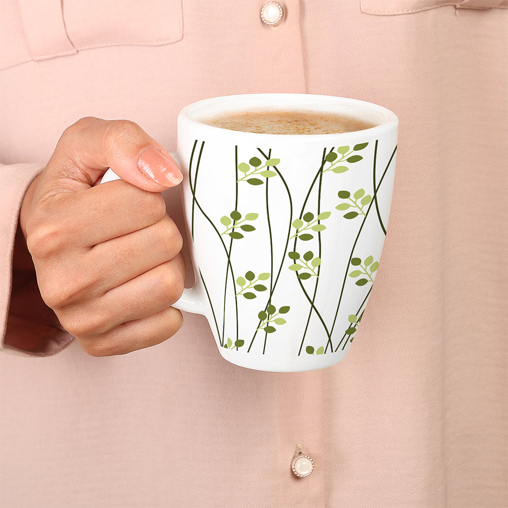 Larah Leafline Green Opalware Mug Set