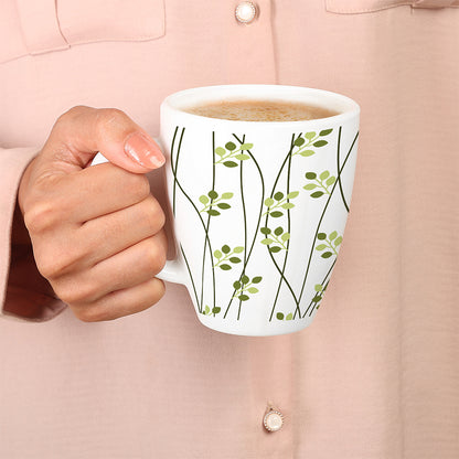 Larah Leafline Green Opalware Mug Set