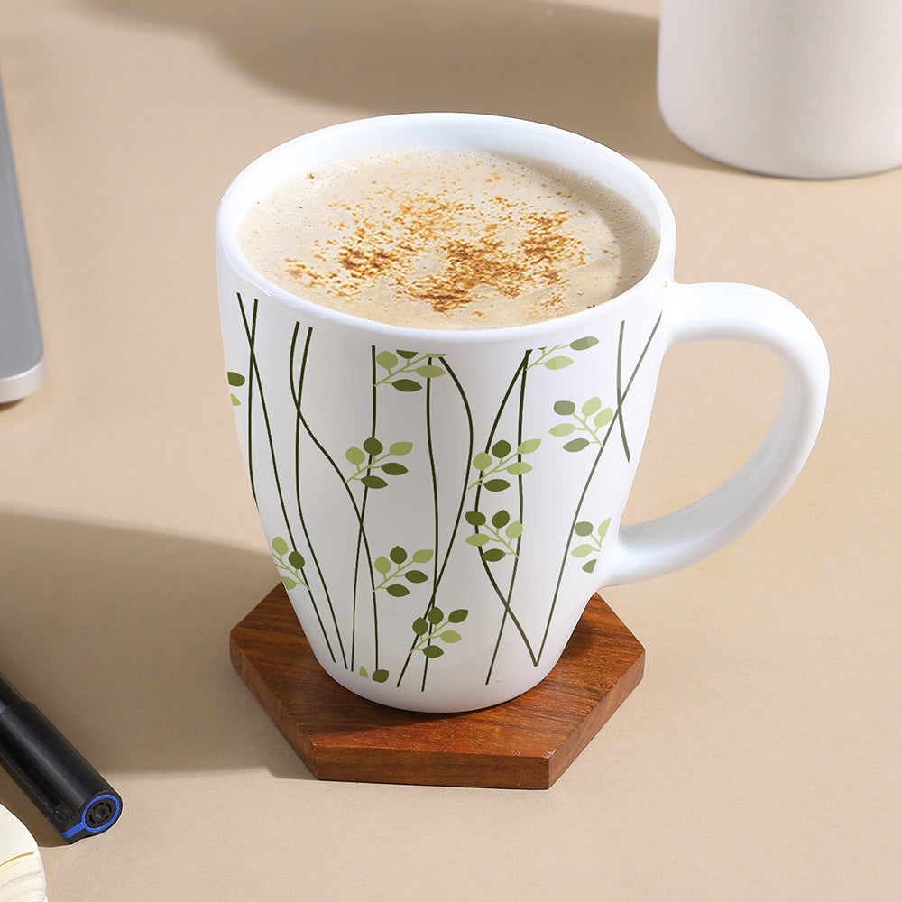 Larah Leafline Green Opalware Mug Set