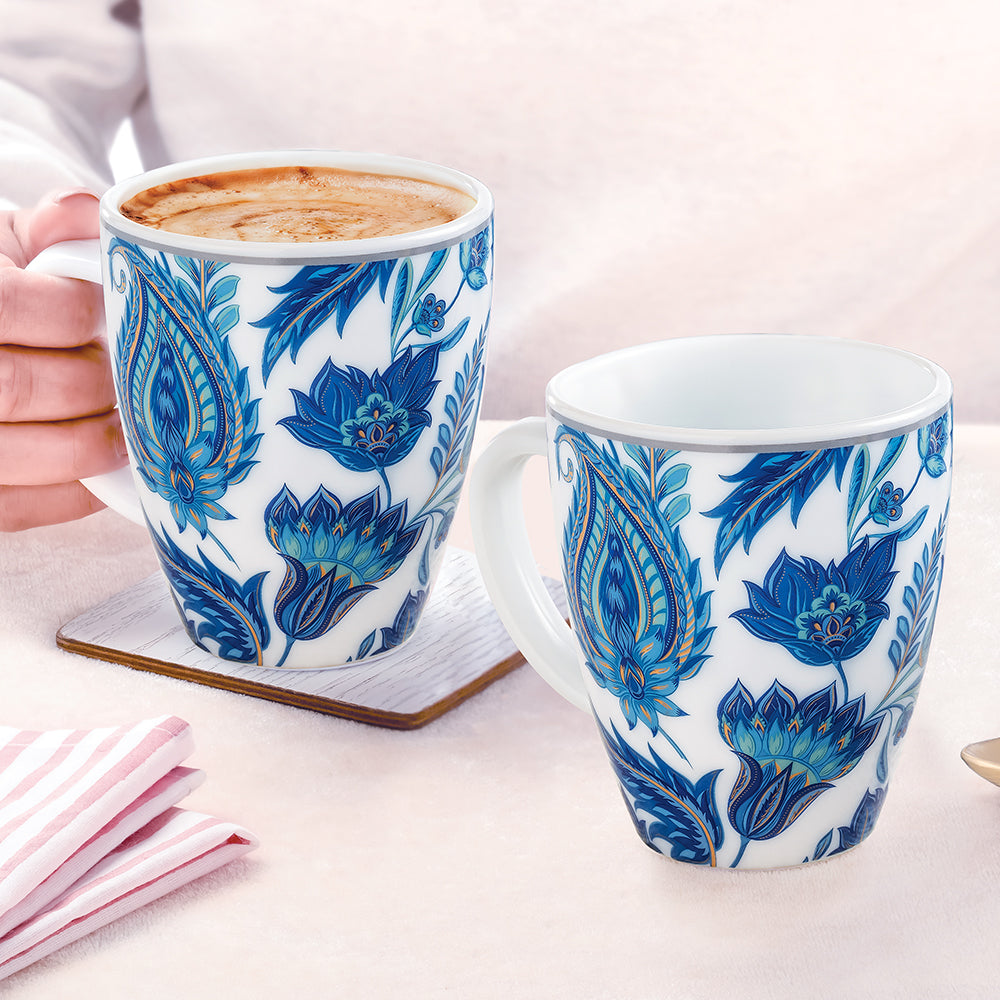 Larah By Borosil New Iris Mug Set, 390ml x 2