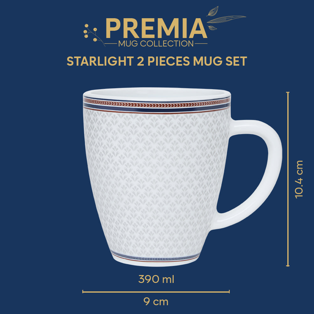 Larah By Borosil Starlight Mug Set, 390 ml