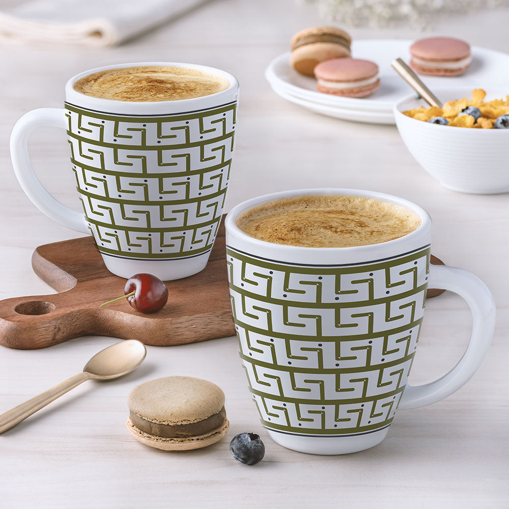 Larah by Borosil Trellis Mug Set, 400ml x 2
