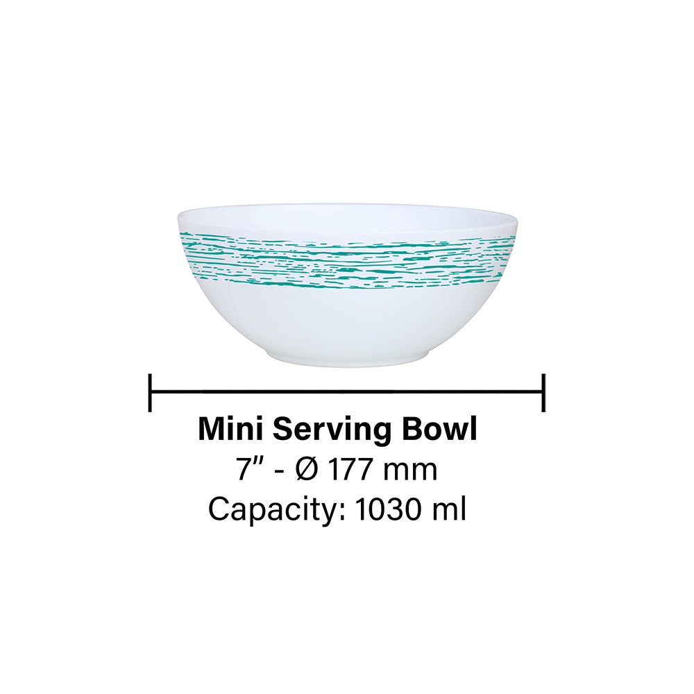 Larah by Borosil Blue Nova Snack Bowl with Cover 2 pc Set + 2 Lids
