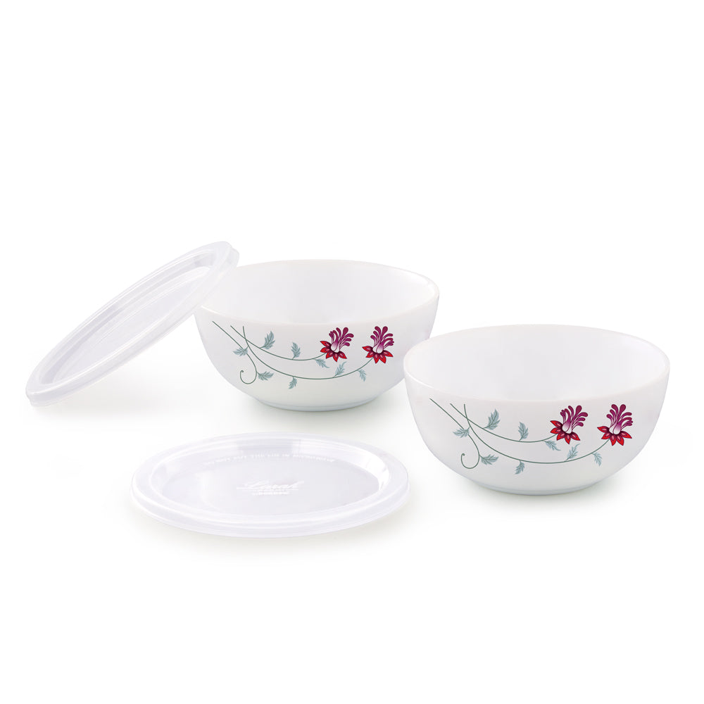 Larah by Borosil Flower Pot Serve n Store 2 pc Set