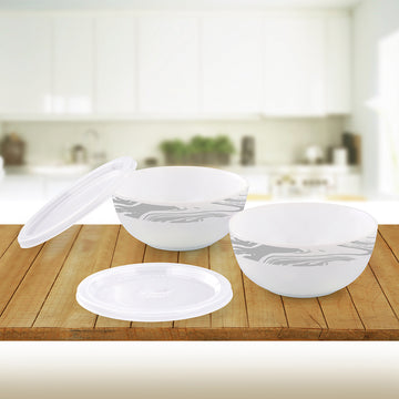 Larah by Borosil Marble Serve n Store, 2 pc Set