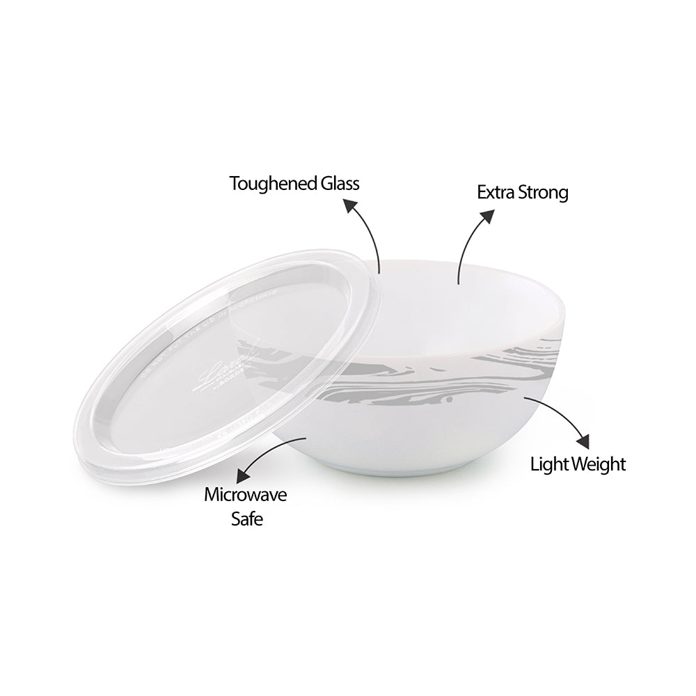 Larah by Borosil Marble Serve n Store 2 pc Set