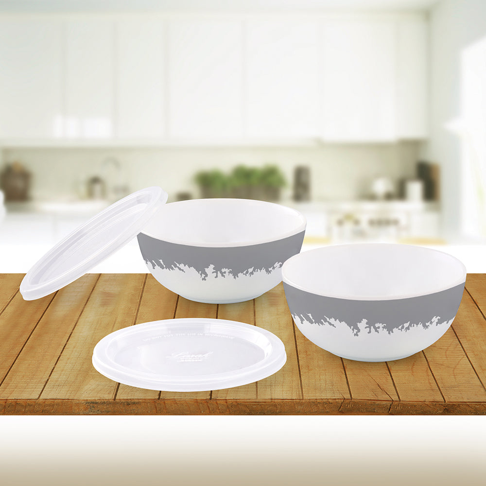 Larah by Borosil Silver Luna Serve n Store 2 pc Set