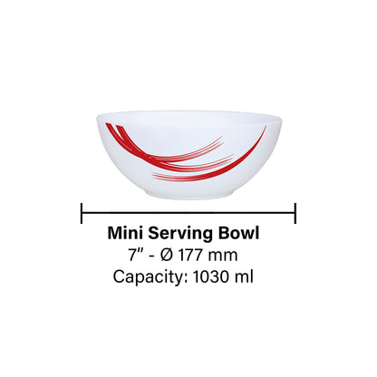 Larah by Borosil Red Stella Snack Bowl with Cover 2 pc Set + 2 Lids