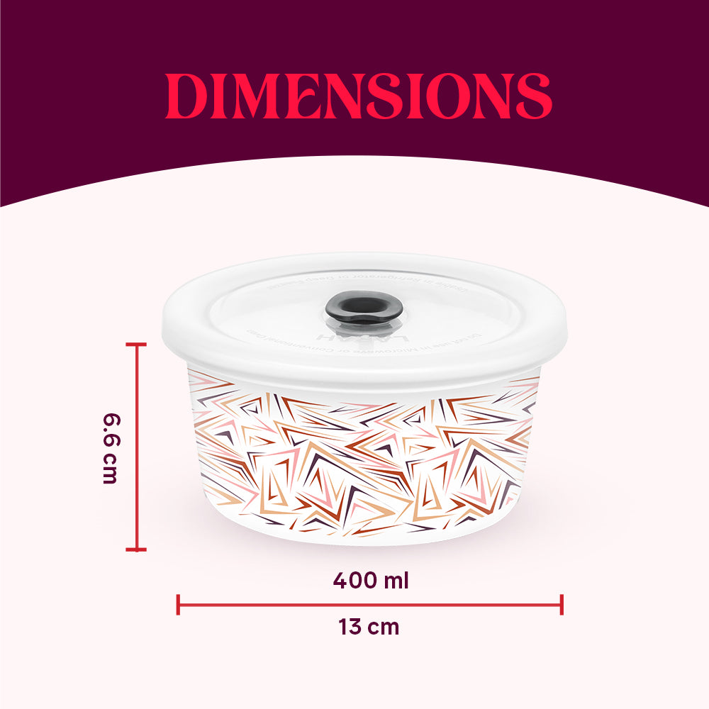 Larah By Borosil Comet Storage Bowl Set 400 ml x 2