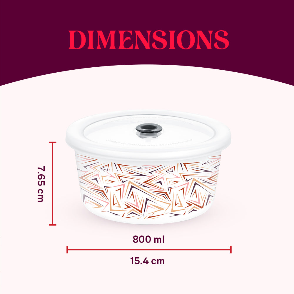Larah By Borosil Comet Storage Bowl Set 800 ml x 2