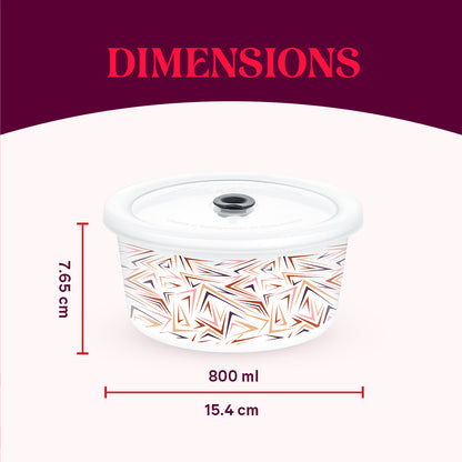 Larah By Borosil Comet Storage Bowl Set 800 ml x 2