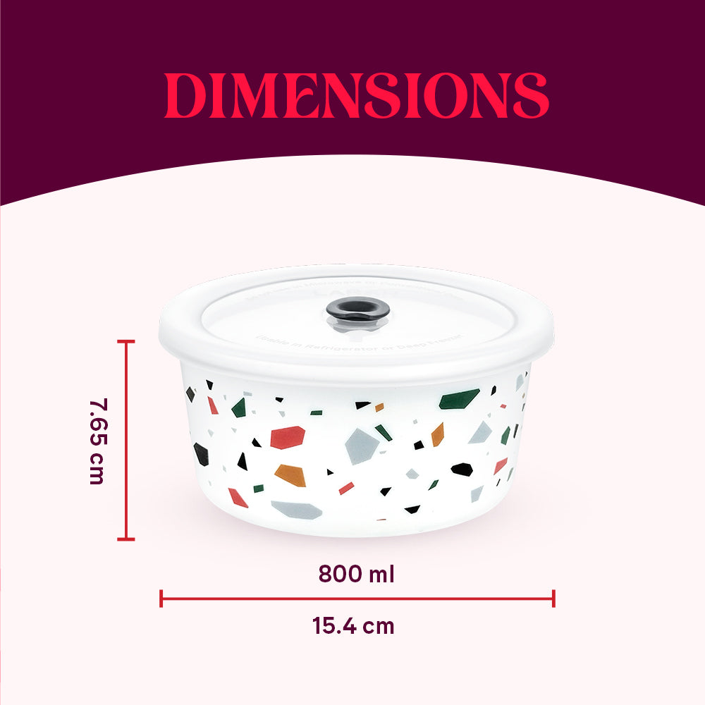 Larah By Borosil Confetti Storage Bowl Set 800 ml x 2
