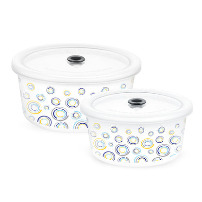 Larah By Borosil Jupiter Storage Bowl Set 1.2 L + 800 ml