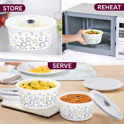 Larah By Borosil Jupiter Storage Bowl Set 1.2 L + 800 ml