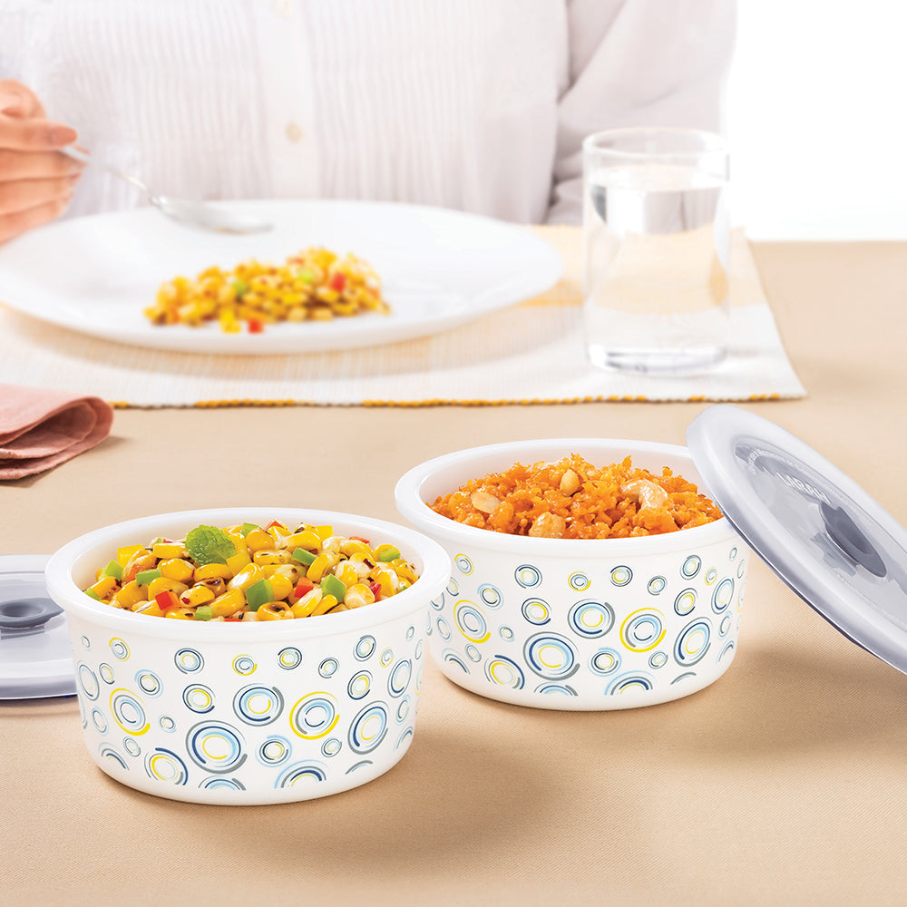 Larah By Borosil Jupiter Storage Bowl Set, 400ml x 2