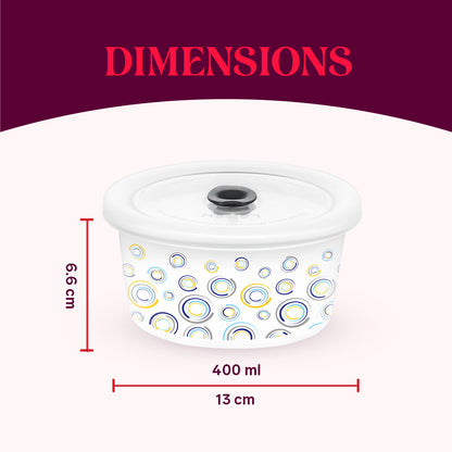 Larah By Borosil Jupiter Storage Bowl Set 400 ml x 2