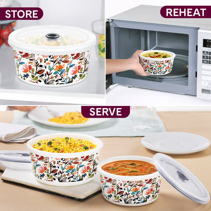 Larah By Borosil Lupin Storage Bowl Set 1.2 L + 800 ml