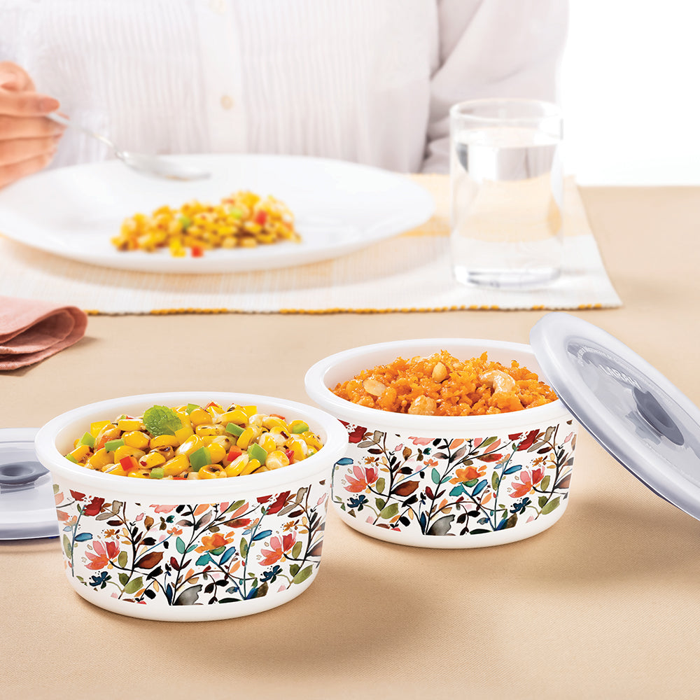 Larah By Borosil Lupin Storage Bowl Set, 400ml x 2