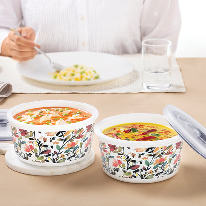 Larah By Borosil Lupin Storage Bowl Set 800 ml x 2