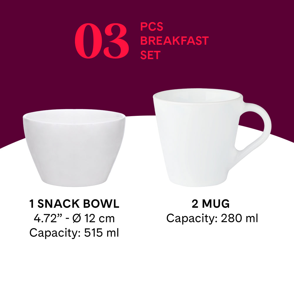 Larah By Borosil Costa Breakfast Set 3 pc set