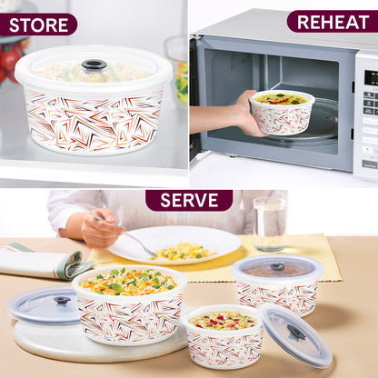 Larah By Borosil Comet Storage Bowl Set 1.2 L + 800 ml + 400 ml