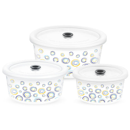 Larah By Borosil Jupiter Storage Bowl Set 1.2 L + 800 ml + 400 ml