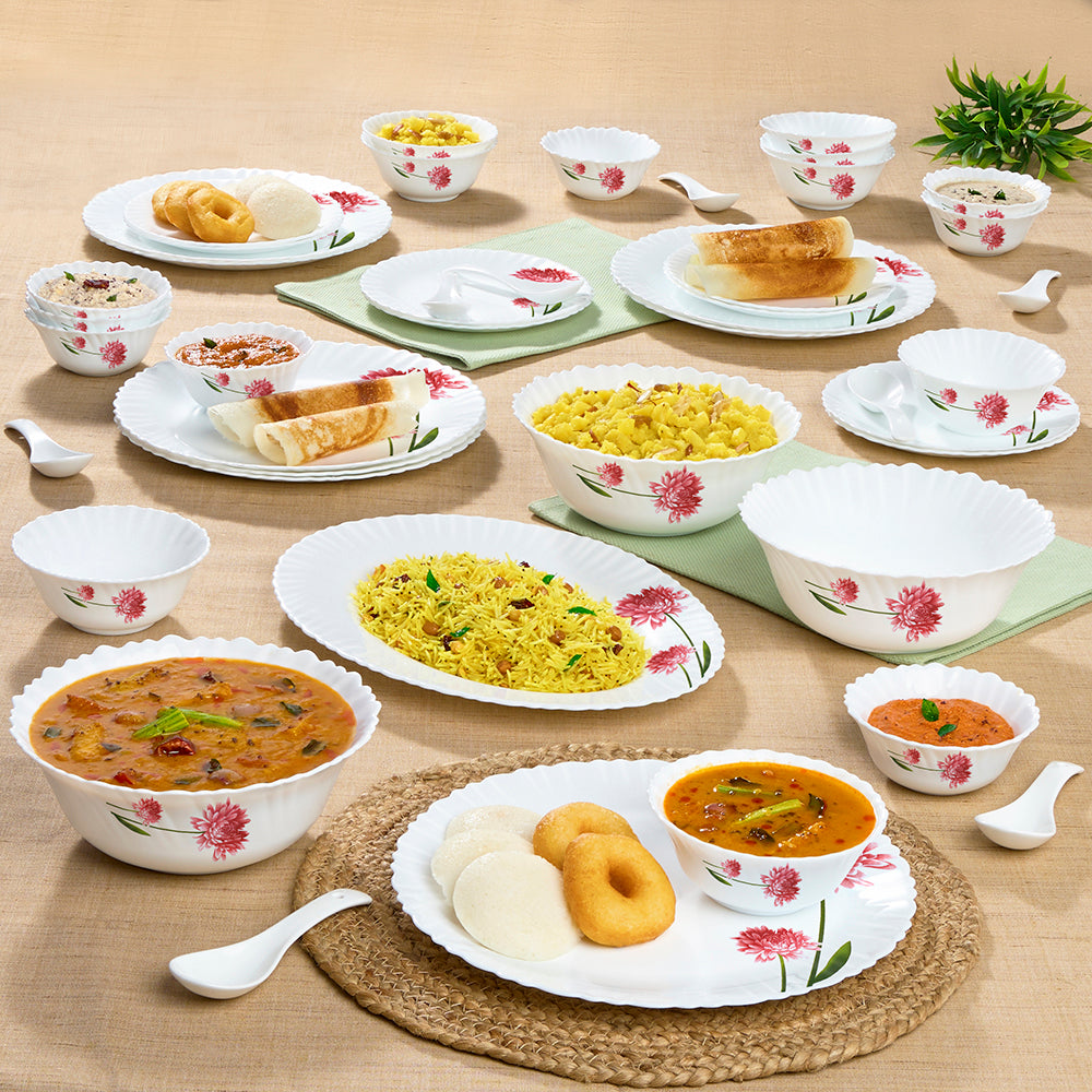 Larah by Borosil Belle Dinner Set 44 pc Set: Serves 8