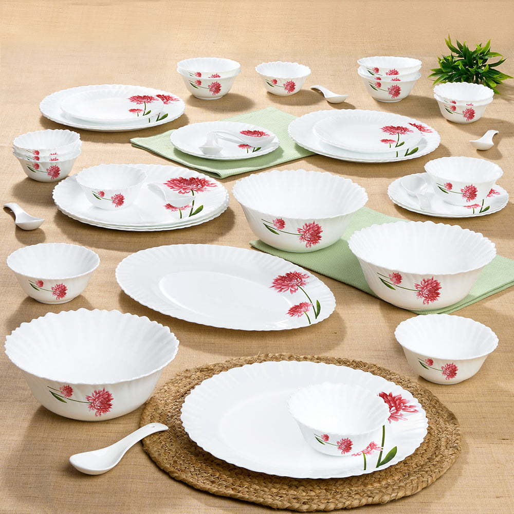 Larah by Borosil Belle Dinner Set 44 pc Set: Serves 8
