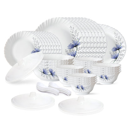 Larah by Borosil, Bellflower Dinner Set 44 pc Set: Serves 8