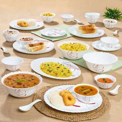 Larah by Borosil Boro Dinner Set 44 pc Set: Serves 8