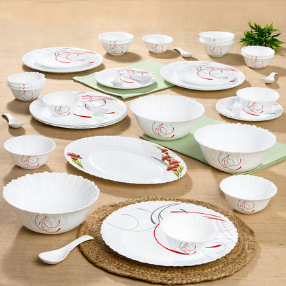 Larah by Borosil Boro Dinner Set 44 pc Set: Serves 8