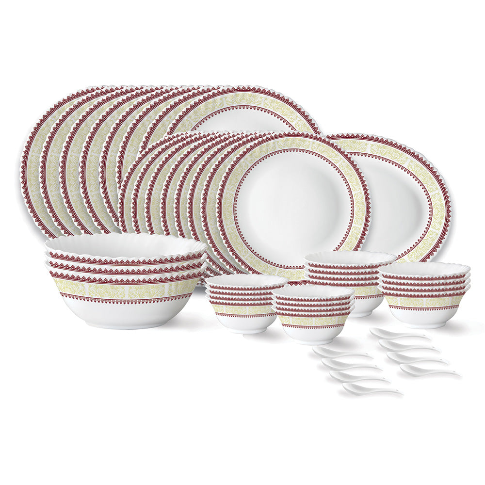 Larah by Borosil Elega Dinner Set 44 pc Set: Serves 8