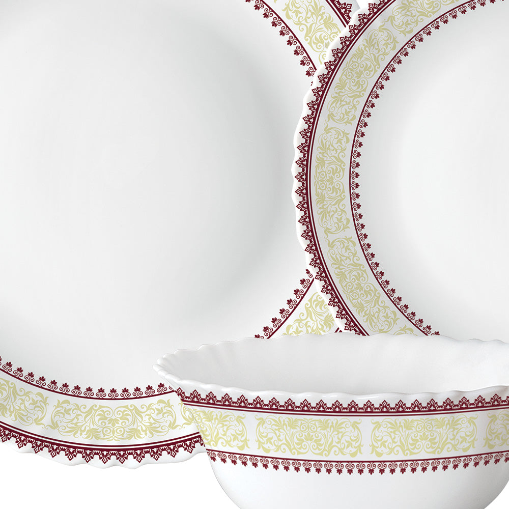 Larah by Borosil Elega Dinner Set 44 pc Set: Serves 8
