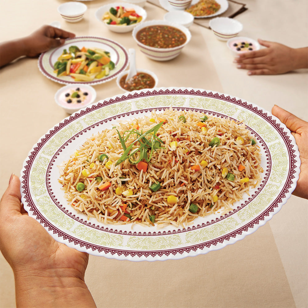 Larah by Borosil Elega Dinner Set 44 pc Set: Serves 8