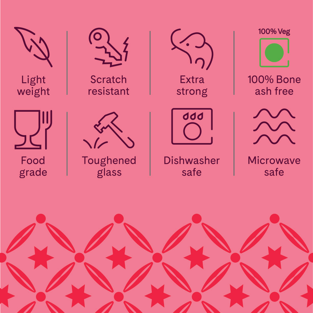 Larah by Borosil Firefly Dinner Set 44 pc Set: Serves 8