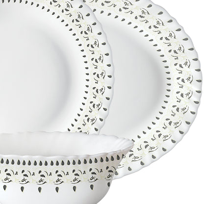 Larah by Borosil Ora Gold Dinner Set 44 pc Set: Serves 8