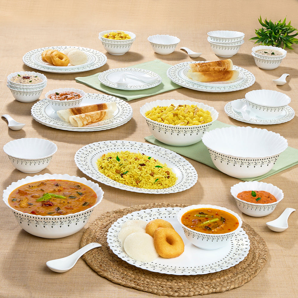 Larah by Borosil Ora Gold Dinner Set