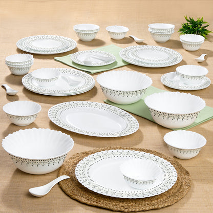Larah by Borosil Ora Gold Dinner Set 44 pc Set: Serves 8