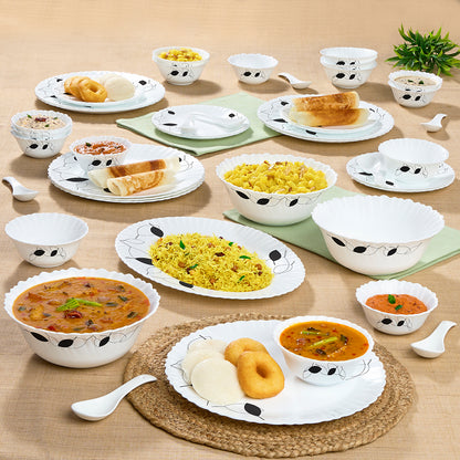 Larah by Borosil Shadow Dinner Set 44 pc Set: Serves 8