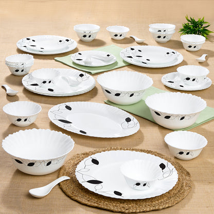 Larah by Borosil Shadow Dinner Set 44 pc Set: Serves 8