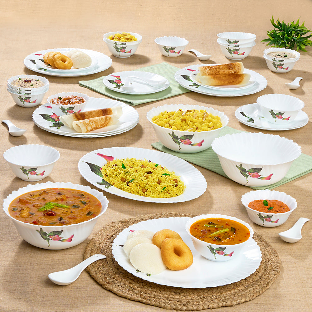 Larah by Borosil Stargazer Dinner Set 44 pc Set: Serves 8