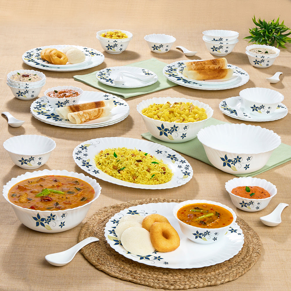 Larah by Borosil Viva Dinner Set 44 pc Set: Serves 8
