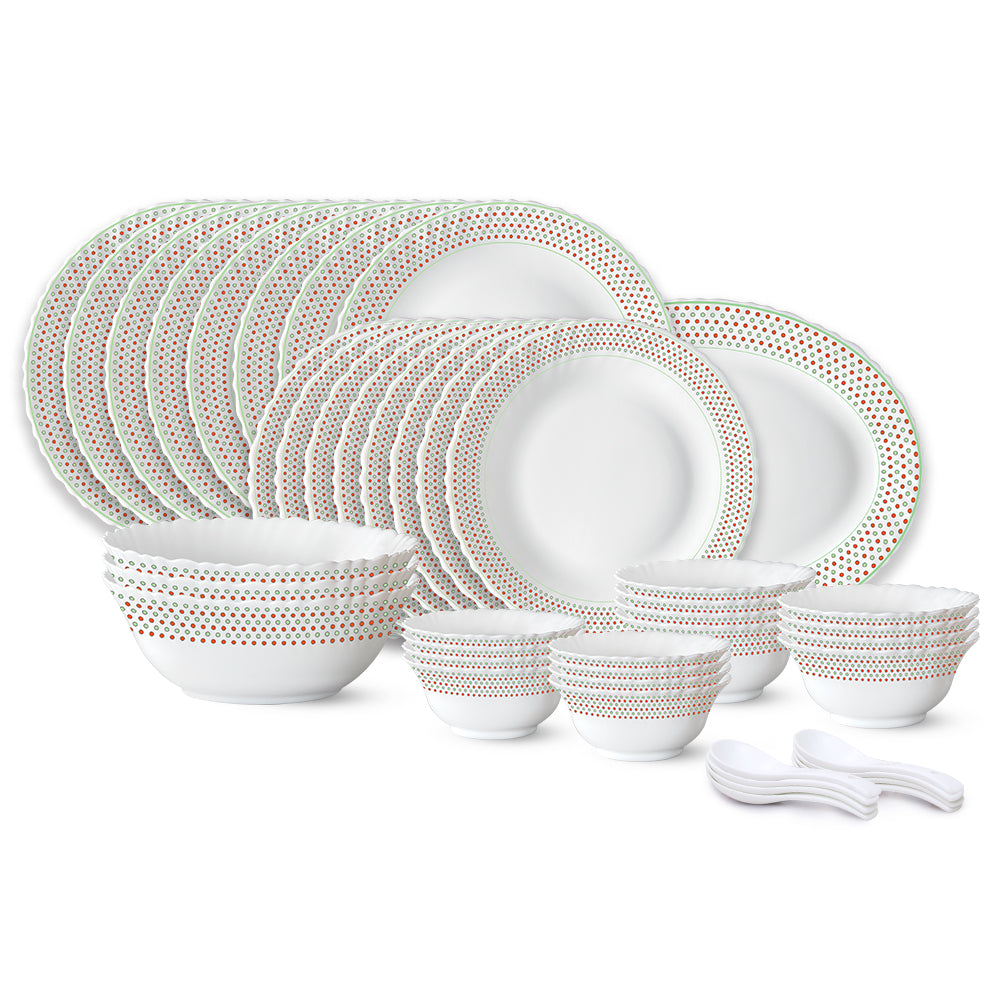 Larah by Borosil Waltz Dinner Set 44 pc Set: Serves 8