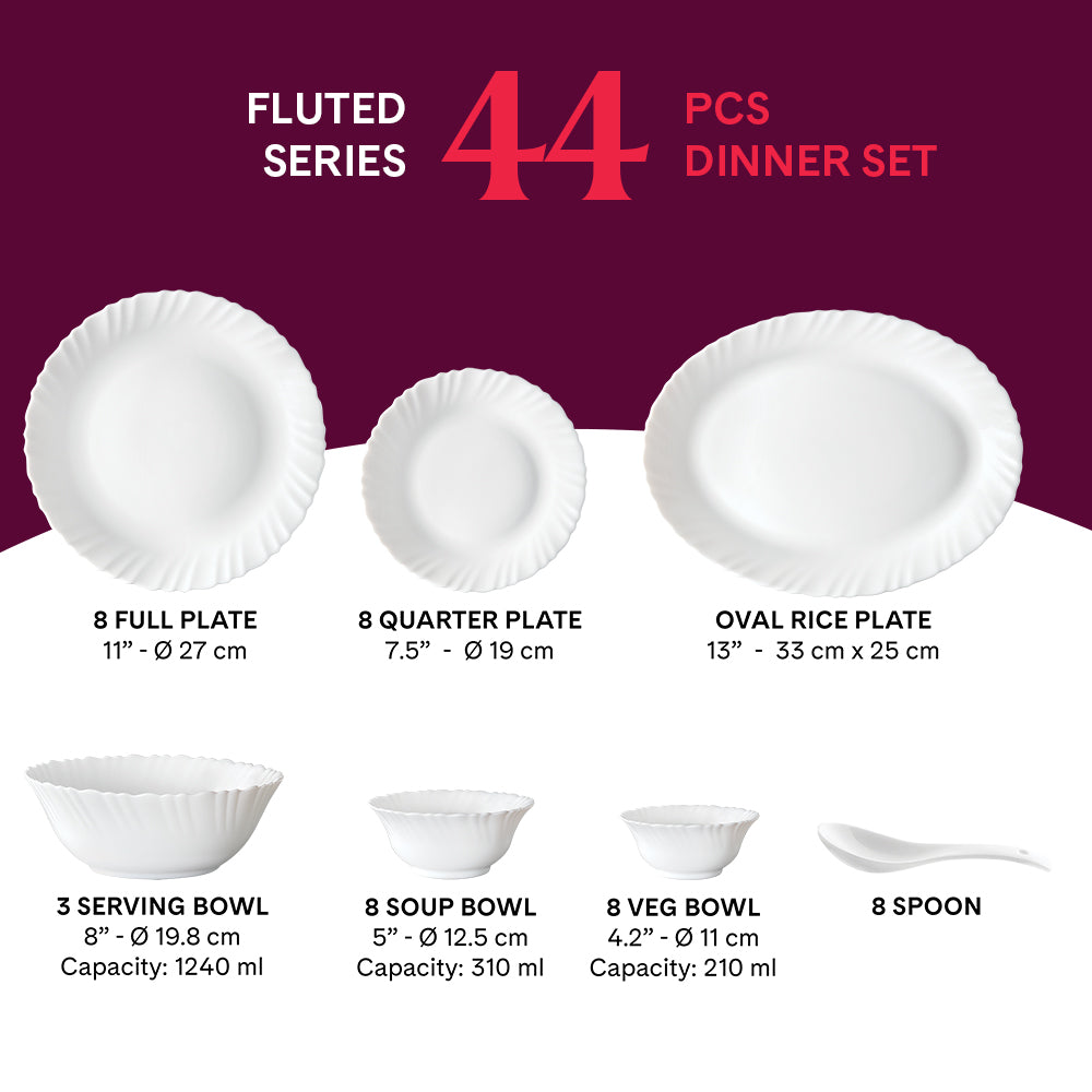 Larah by Borosil Waltz Dinner Set