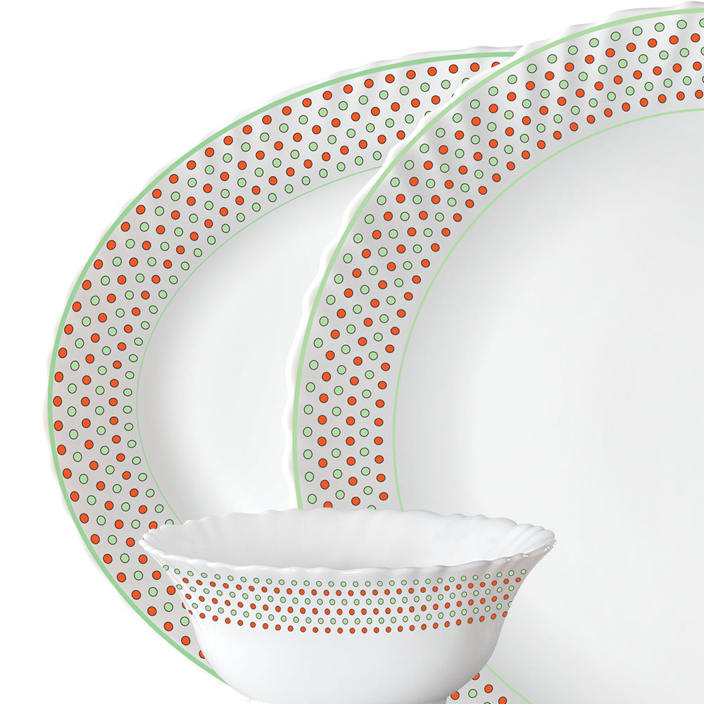 Larah by Borosil Waltz Dinner Set 44 pc Set: Serves 8