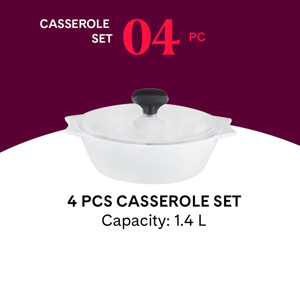 Larah by Borosil Silver Luna Casserole Set 2 pc Set