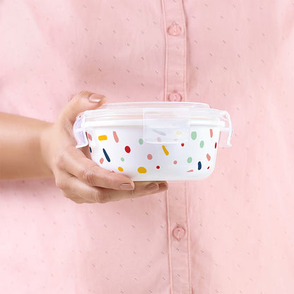 Larah by Borosil Arial Round Lunchbox, Blue